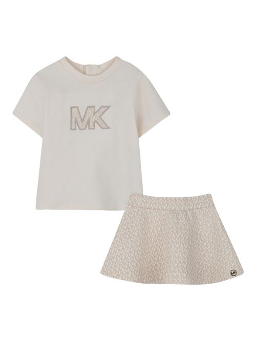 Completo bambina Michael Kors crema con t-shirt e gonna Michael Kors Kids | R30547190